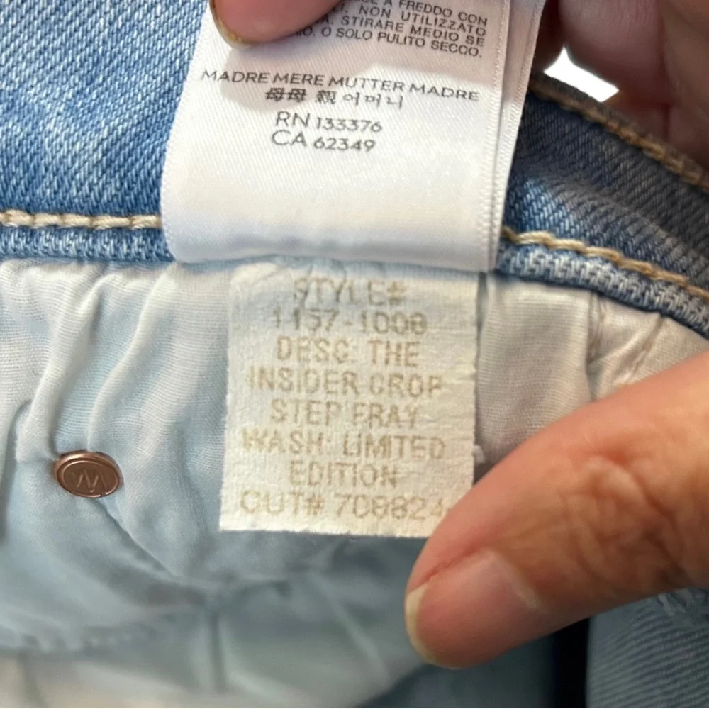 Mother The Insider Crop Step Fray Denim Size 32 Cotton Blend NWOT_10